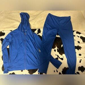 blue track suit